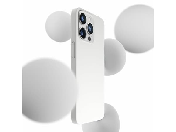 Apple iPhone 15 Pro Max - 3mk Hardy Silicone MagCase (hvit og sølv)