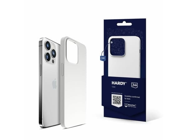Apple iPhone 15 Pro Max - 3mk Hardy Silicone MagCase (hvit og sølv)