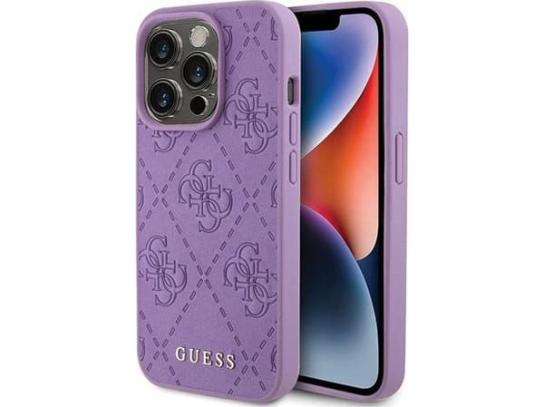 Aito GUESS GUHCP15XP4EPMU Etupaneeli Kotelo iPhone 15 PRO MAX (tikattu 4G Classic / vaalean violetti)
