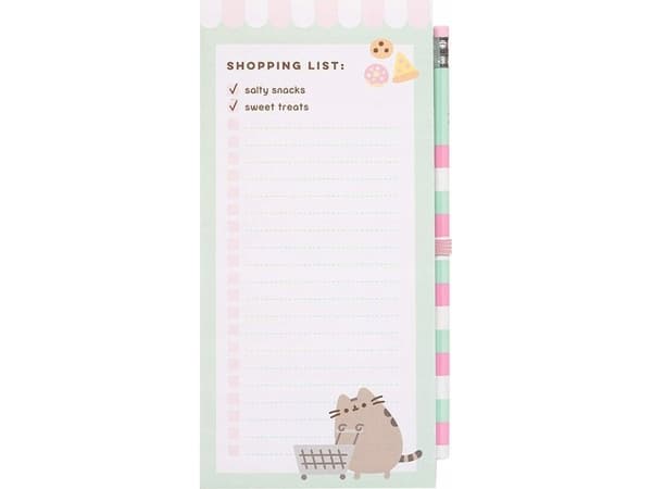 Pusheen - Magnetisk inköpslista för kylskåp från Foodie-kollektionen (10 x 21 cm)
