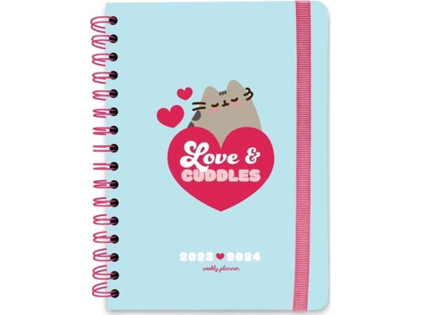 Pusheen - Kalender/Veckoplanerare 2023/2024 från Purrfect Love-kollektionen (14,8 x 21 cm)