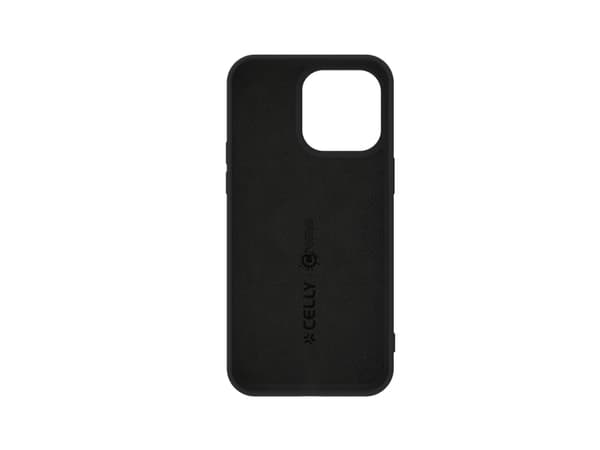 Celly Cromo - Baksidedeksel for mobiltelefon - termoplast-polyuretan (TPU), silikonbelegg - svart - for Apple iPhone 15 Pro Max