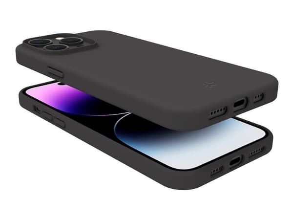 Celly Cromo - Baksidedeksel for mobiltelefon - termoplast-polyuretan (TPU), silikonbelegg - svart - for Apple iPhone 15 Pro Max