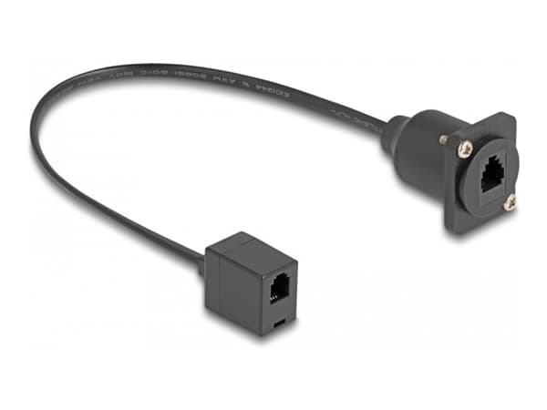 Delock - Nettverkskabel - RJ-10 (hunn) til RJ-10 (hunn) D-sub - 30 cm - svart