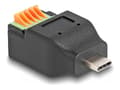 Miniatyrbild 1 av 5: Delock - USB-adapter - 5-stifts terminalblok till 24 pin USB-C (hane) - USB 2.0 - svart