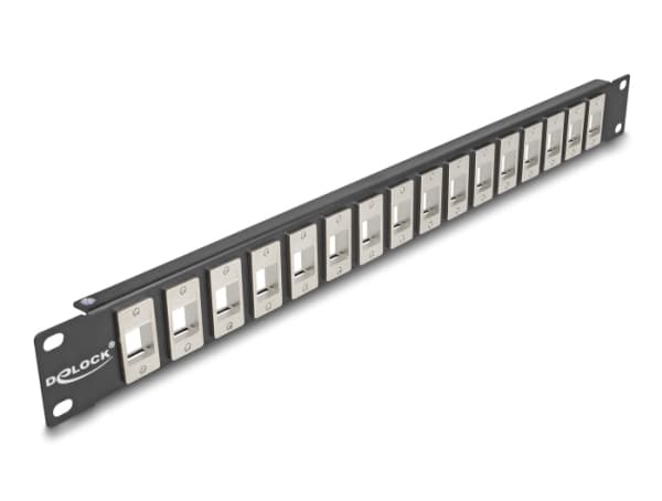 DeLOCK 66758, Rackmontering, 1U, Sort, Metall, 44 mm, 482 mm