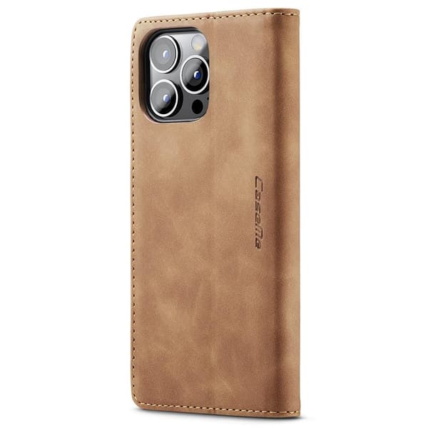 CASEME Retro Lompakkokotelo iPhone 15 Prolle - Ruskea