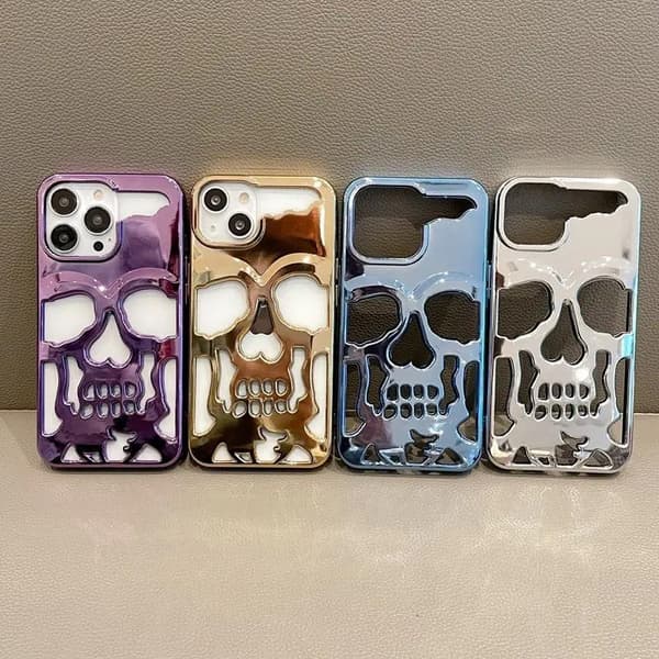 Metalliskt Skelett Mobilskal för iPhone 14 - Premiumskydd med Cool Design