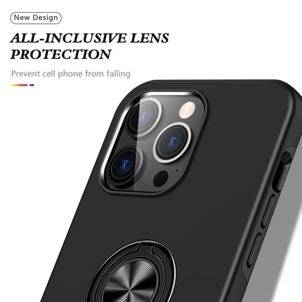 Till iPhone 15 Pro Hybrid skal med Finger Ring - Svart