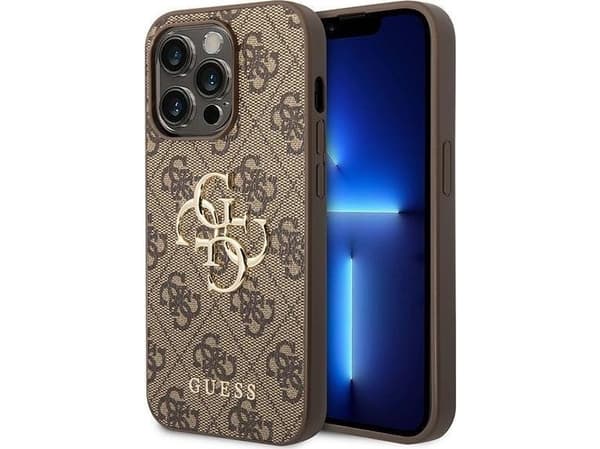 Dėklas GUESS GUHCP15L4L4GBBB IPHONE 15 PRO 6.1 "BRONZE/BROWN HARDCASE 4G BIG METAL LOGO