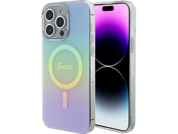 Guess GUHMP15XHITSQ iPhone 15 Pro Max turkusowy/turkoosi kovakotelo IML Iridescent MagSafe