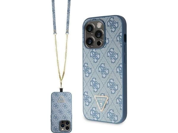 Kotelo Guess GUHCP14XP4TDSCPB iPhone 14 Pro Max 6.7" sininen/sininen kovakotelo Crossbody 4G metalli logo