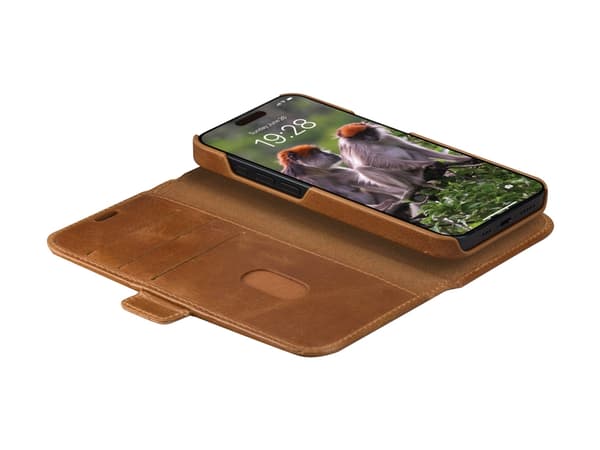 dbramante1928 Lynge, Folio-kotelo, Apple, iPhone 15, Ruskea