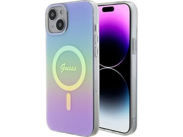 Dėklas Guess GUHMP15SHITSU iPhone 15 6.1" violetinė/violetinė hardcase IML Iridescent MagSafe