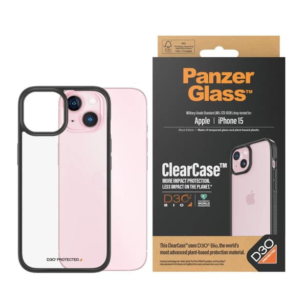 PanzerGlass™ | ClearCase - Bakskal till mobiltelefon - Genomskinlig | Apple iPhone 15
