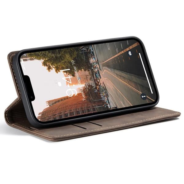 CASEME Retro tegnebog taske til iPhone 15 - Kaffe