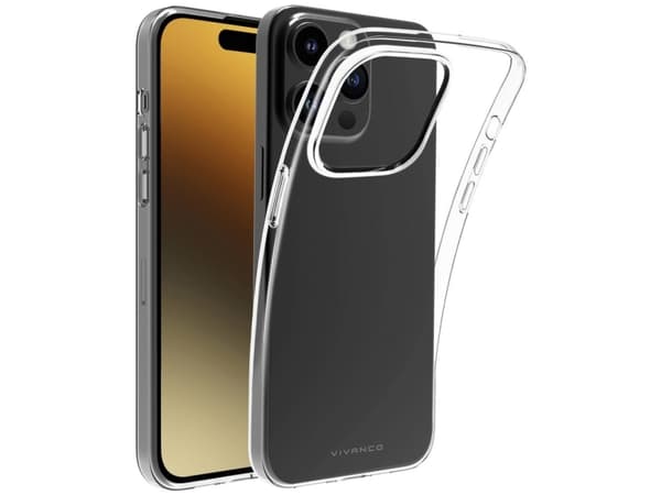 Vivanco SSCVVIPH15PMT Mobiltelefon backcover Apple iPhone 15 Pro Max Transparent Induktiv opladning, Stænkvandsbeskyttet, Støvtæt, Vandafvisende 6392