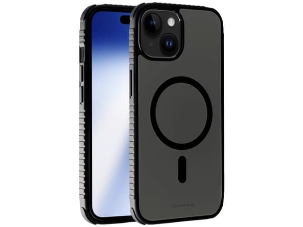 Vivanco Mag Solid Elite, Omslag, Apple, iPhone 15, 15,5 cm (6.1"), Svart, Transparent
