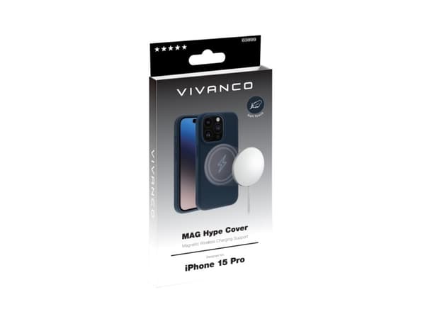 Vivanco MHCVVIPH15PNBL Matkapuhelimen takakuori Apple iPhone 15 Pro Himmelblå