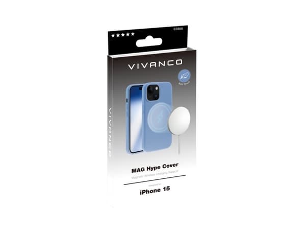 Vivanco Mag Hype, Omslag, Apple, iPhone 15, 15,5 cm (6.1"), Blå