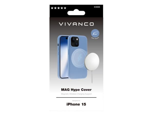 Vivanco Mag Hype, Omslag, Apple, iPhone 15, 15,5 cm (6.1"), Blå