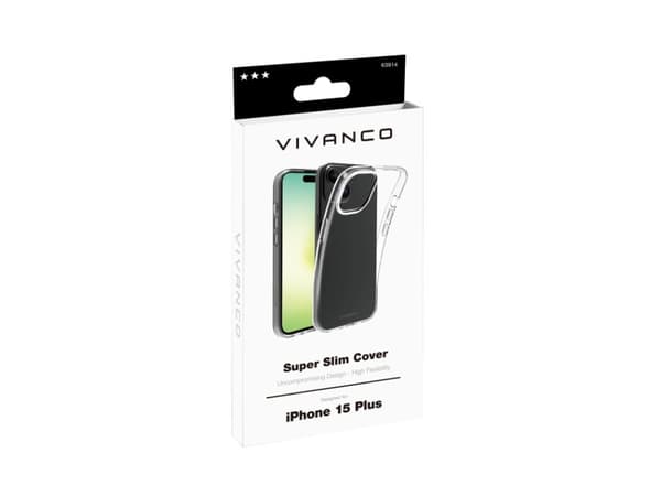 Vivanco Super Slim, Etui, Apple, iPhone 15 Plus, 17 cm (6.7"), Gjennomsiktig