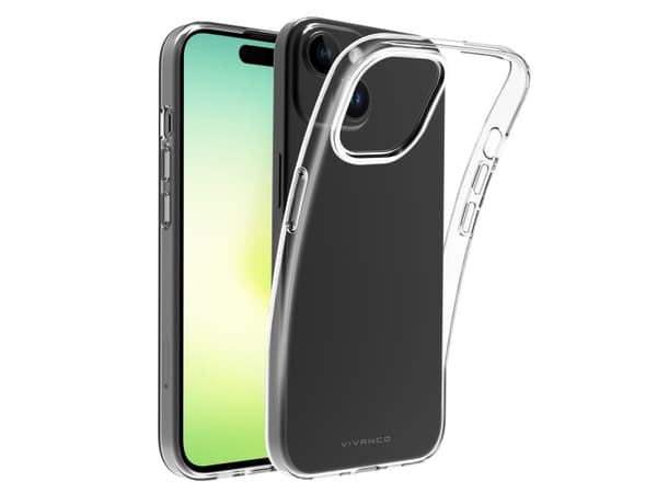 Vivanco Super Slim, Etui, Apple, iPhone 15 Plus, 17 cm (6.7"), Gjennomsiktig