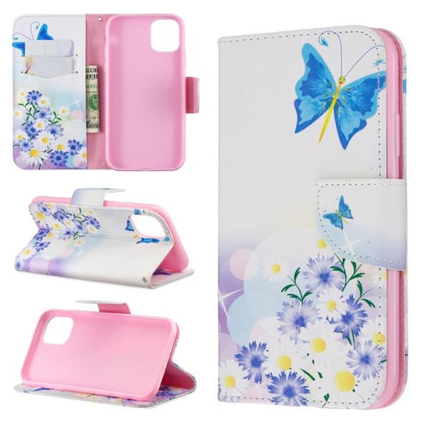 Plånboksfodral iPhone 15 – Fjärilar och Blommor