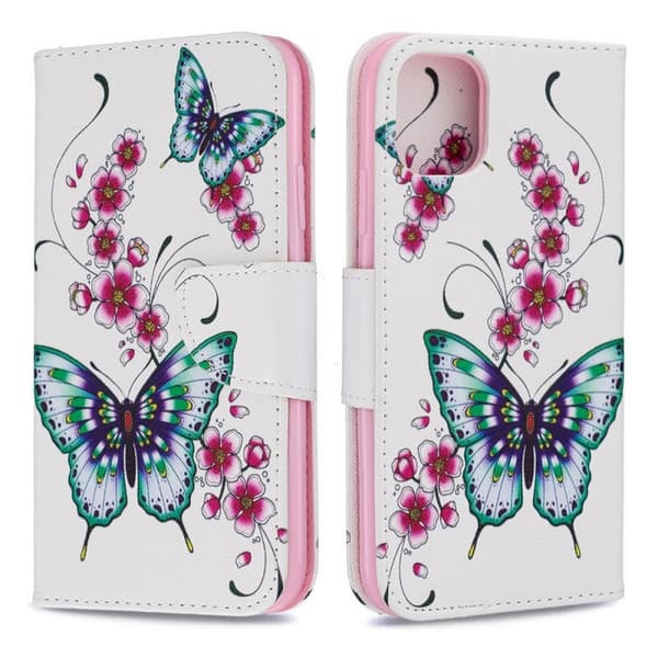 Lompakkokotelo iPhone 15 - Perhosia Ja Kukkia