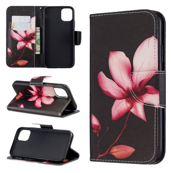 Lompakkokotelo iPhone 15 - Vaaleanpunainen Kukka