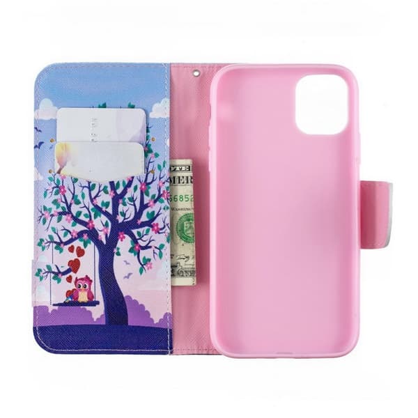 Lompakkokotelo iPhone 15 - Pöllöt Keinussa