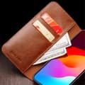 Miniatyrbild 3 av 4: Qialino Leather Wallet Case iPhone 15 Pro Max Cognac