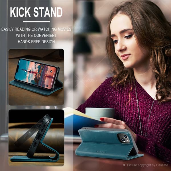 CaseMe Slim Plånboksfodral iPhone 15 Blå