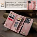 Miniatyrbild 9 av 10: CaseMe Multi-Slot 2 i 1 Plånboksfodral iPhone 15 Pro Rosa