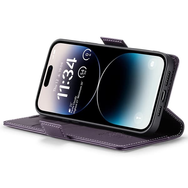 CaseMe Slim Plånboksfodral RFID-skydd iPhone 15 Pro Max Lila