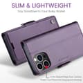 Miniatyrbild 8 av 10: CaseMe Slim Plånboksfodral RFID-skydd iPhone 15 Pro Max Lila