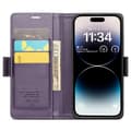 Miniatyrbild 2 av 10: CaseMe Slim Plånboksfodral RFID-skydd iPhone 15 Pro Lila