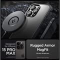 Miniatyrbild 5 av 9: Spigen iPhone 15 Pro Max Case Rugged Armor MagSafe Black