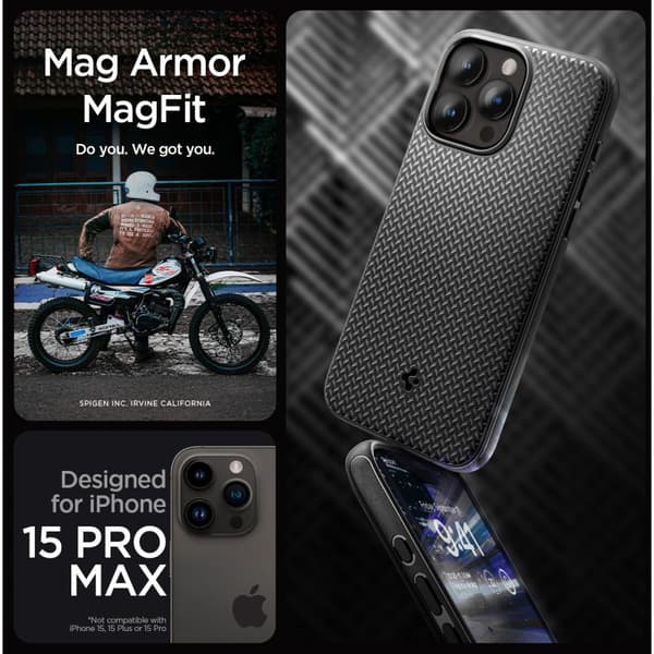 Spigen iPhone 15 Pro Max Case MagSafe Armor Black
