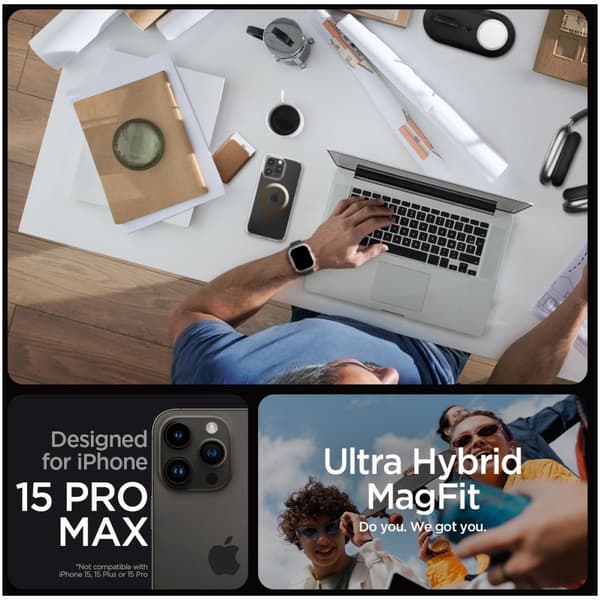 Spigen Ultra Hybrid MagSafe Case iPhone 15 Pro Max Gold