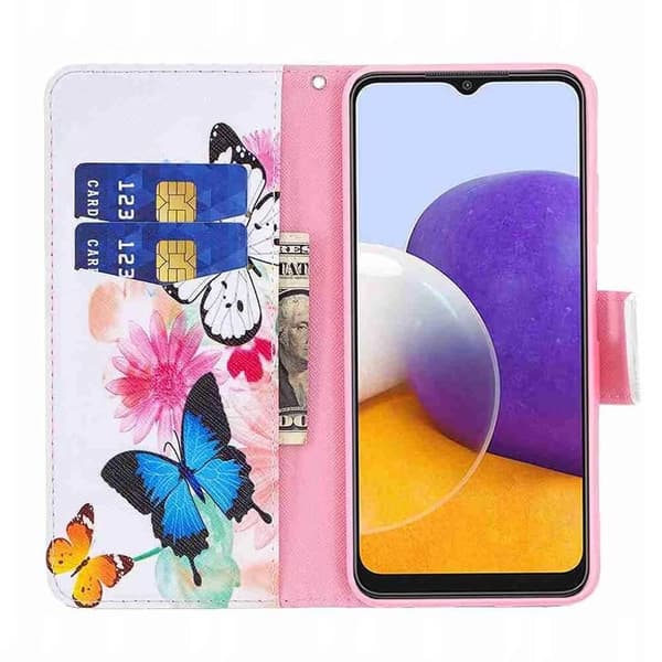 Lompakkokotelo Samsung Galaxy S23 - Värikkäitä Perhosia