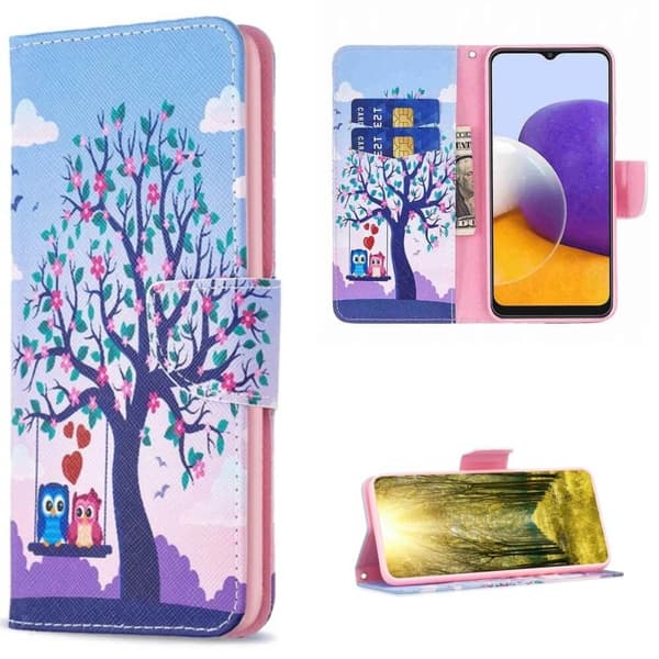 Plånboksfodral Samsung Galaxy S23 - Ugglor på Gunga