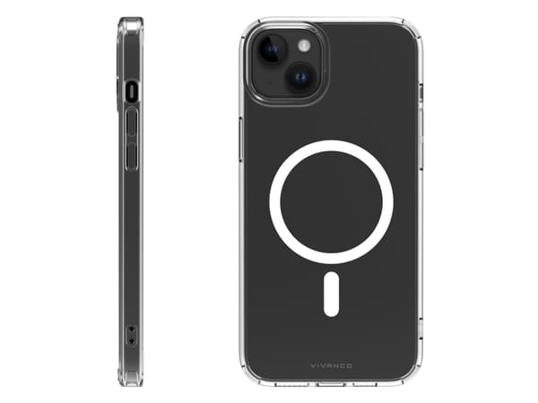 Vivanco Mag Steady, Omslag, Apple, iPhone 15 Plus, 17 cm (6.7"), Transparent