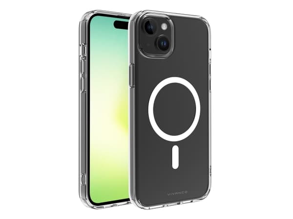 Vivanco Mag Steady, Omslag, Apple, iPhone 15 Plus, 17 cm (6.7"), Transparent