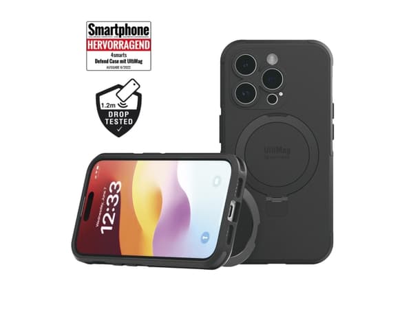 4smarts Defend Case, Rund (shell case), Apple, iPhone 15 Pro, 15,5 cm (6.1"), Sort