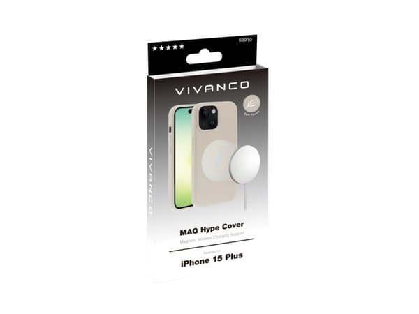Vivanco Mag Hype, Etui, Apple, iPhone 15 Plus, 17 cm (6.7"), Beige