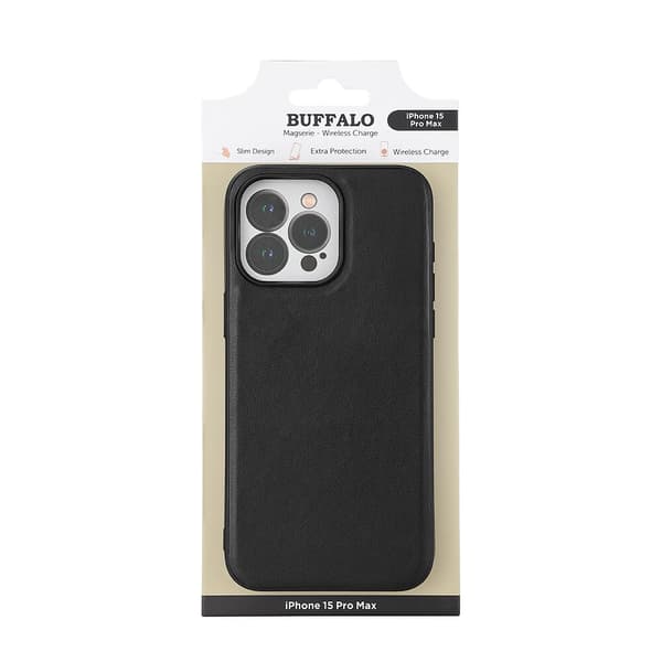 Buffalo Mobildeksel PU MagSeries Svart - iPhone 15 Pro Max