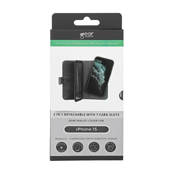 Gear Mobilfodral 2-i-1 7 Kortfack MagSeries Svart - iPhone 13/14/15