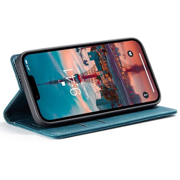 CASEME Retro tegnebog taske til iPhone 15 Plus - Blå