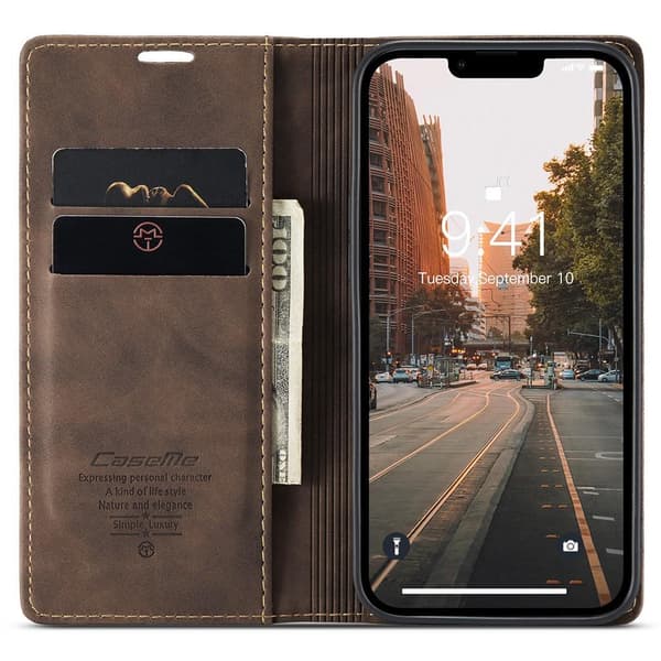 CASEME Plånboksfodral iPhone 15 Pro Max - Coffee